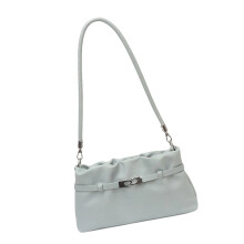 Retro-Handtasche, leichte Unterarmtasche, PU-Leder,-hellblau