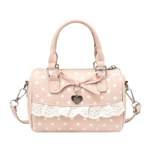 Modische kleine Handtasche mit Spitzendetail, elegante-Rosa