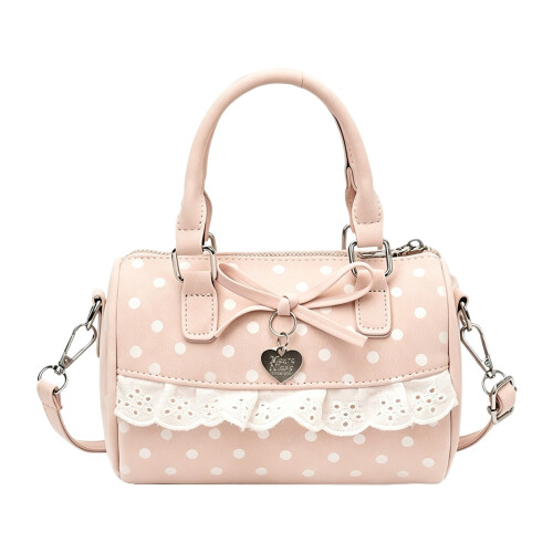 Modische kleine Handtasche mit Spitzendetail, elegante-Rosa