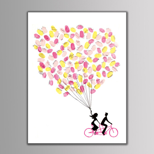 Fingerprint Tree Canvas Wedding Guest Book 30x40cm