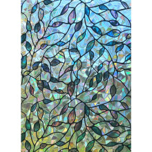 Statische Fensterfolie mit Regenbogen-Blumenmuster, kein-4