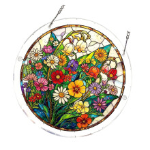 Blumengemusterte Buntglas-Sonnenlichtfänger-Dekoration für-27