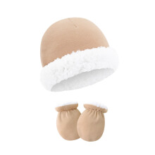 Fleece mutsen en handschoenen voor pasgeborenen voor-Khaki