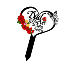 Elegant Acrylic Heart Shaped Grave Marker For-Father
