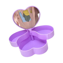 2 Tiers Rotating Heart Jewelry Storage Case With Built-Purple