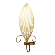 Traditional Dark And sparkling Leaf Design Metal Wall-gold