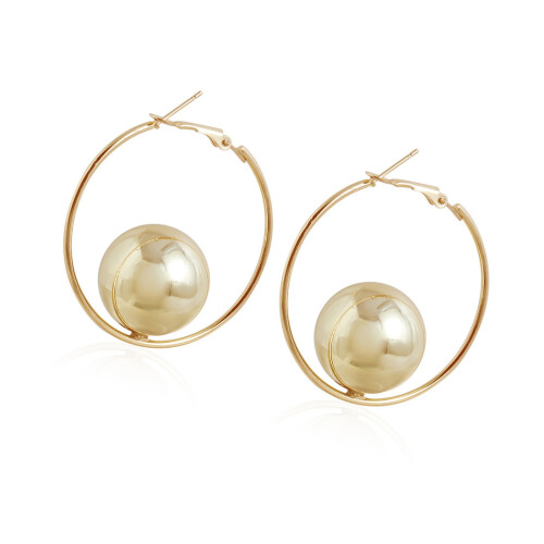 Creative Hoop Earring Alloy Texture Geometric Earrings Unique