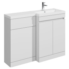 Balterley Tean 1100mm Floor Standing Compact Unit with Right Hand Polymarble Basin - White