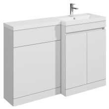 Balterley Tean 1200mm Floor Standing Compact Unit with Right Hand Polymarble Basin - White