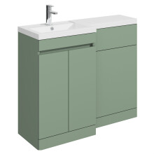Balterley Tean 1000mm Floor Standing Compact Unit with Left Hand Polymarble Basin - Green