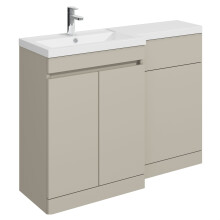 Balterley Tean 1100mm Floor Standing Compact Unit with Left Hand Polymarble Basin - Pebble Grey