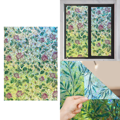Buntglas-Fensterfolie, statisch haftende-1 2