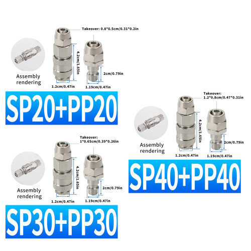 Efficient Pneumatic Air Hose Coupling Quick Connector-SP30 PP30 2