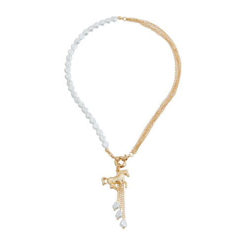 Collier pendentif en forme de cheval fabriqué en alliage