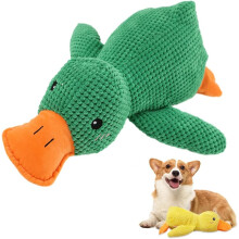 (Green, Small) Giocattolo anatra calmante 2026, peluche durevole con suono qua qua