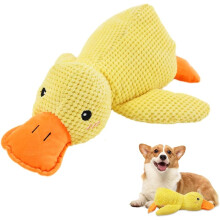 (Yellow, Large) Giocattolo anatra calmante 2026, peluche durevole con suono qua qua