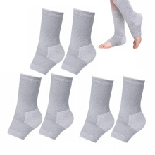(Gray/3pair, Small) 2026 Compression Foot Sleeves, Keep Warm Ankle Socks for Cold Protection