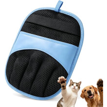 (B-Blue, -) Guante quitapelos mascotas gatos perros, manopla electrostática microfibra