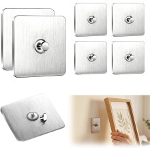 (Silver/6pcs, Spike Diameter 7mm) Cârlige fără găurire pentru ustensile, inox – Montaj rapid pe perete