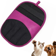 (B-Purple, -) Guante quitapelos mascotas gatos perros, manopla electrostática microfibra