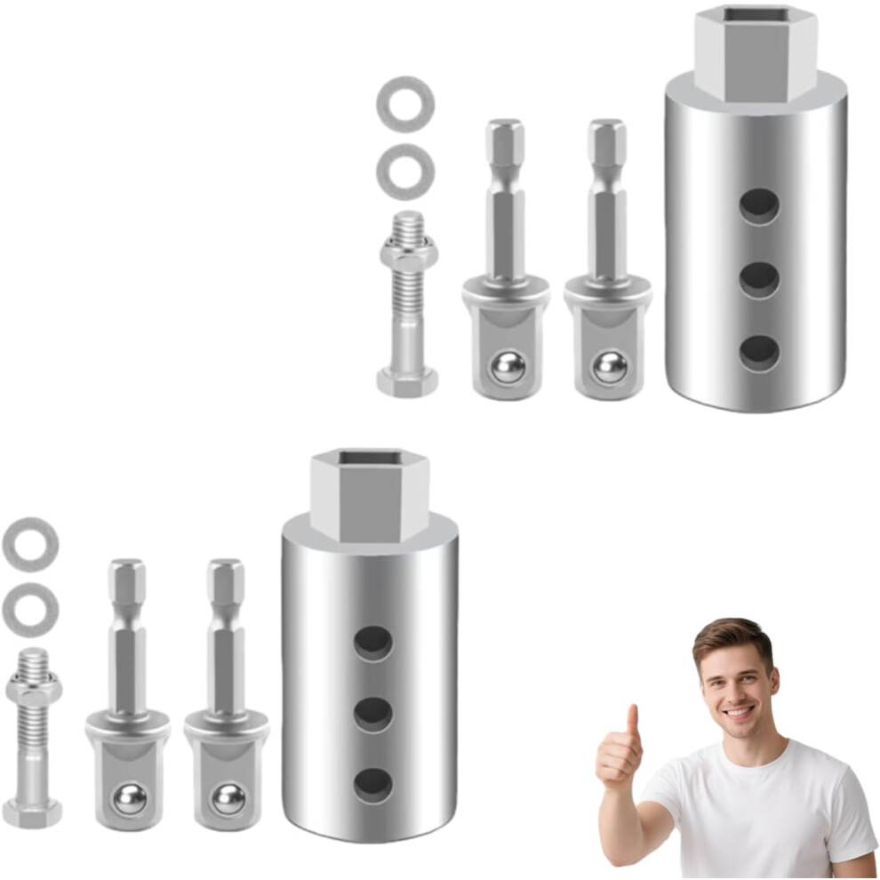 (2Pcs, -) Heavy Duty Trailer Jack Electric Drill Adapter, Stainless Steel Socket 5437706756347