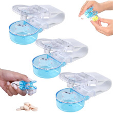 (Pill Taker/3pcs, -) Portable Pill Cutter & Taker, Professional Tablet Splitter with Safety Blade