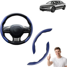 (Blue-2pcs, -) Volante auto antiscivolo in silicone fibra carbonio, universale