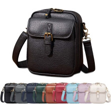 (Black, -) Δερμάτινη τσάντα crossbody διπλού στρώματος (ίδιο με 149) - Τσάντα μεσατζέρ