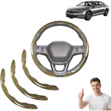 (Gold-3pcs, -) Volante auto antiscivolo in silicone fibra carbonio, universale