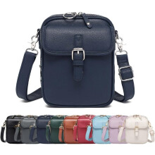 (Dark Blue, -) Ρετρό δερμάτινη τσάντα crossbody, μεγάλη χωρητικότητα - Αντικλεπτική