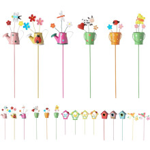 (6pcs, -) Set 3 supporti vasi in metallo a forma di fiore, dipinti a mano