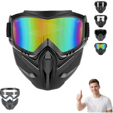 (Colored, -) Máscara Facial Desmontável, Fixação Rápida para Moto e Madeira