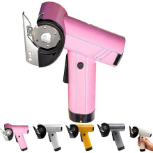 (Pink, -) Cortador textil recargable sin cable, cuchilla rotatoria eléctrica para cartón y cuero