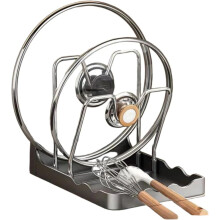 (Grey-Double-Pot, -) Supporto multiuso per coperchi e taglieri, organizer cucina
