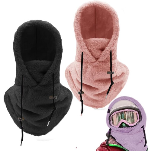 (E Set, One Size) Passamontagna Sherpa, cappello termico e sciarpa invernale