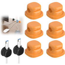 (Orange, -) 2026 Rotatable Magnetic Cable Clips, Desk Cord Management Organizer