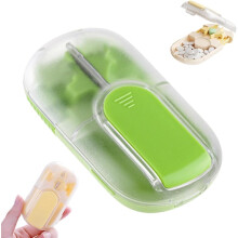 (Green-a/1pcs, -) Portable Pill Cutter & Taker, Professional Tablet Splitter with Safety Blade