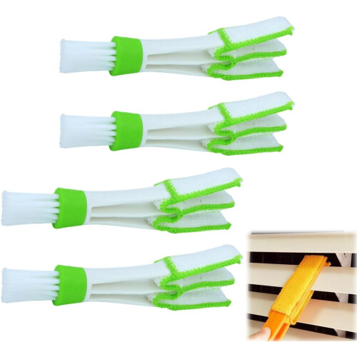 (White/4pcs, -) Εργαλείο καθαρισμού τυφλών 7 δακτύλων, αφαιρούμενο - Σκούπα αεραγωγών