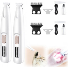 (White+cutter Head /2 Set, -) Aparador de Patas para Cão 2025, Cortador de Pêlos com LED