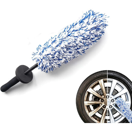 (Blue/1pcs, -) Escova de Rodas de Microfibra com Cabo Longo 2026, Detalhamento