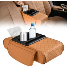 (Orange, -) Funda consola central 5 en 1, cuerina con bolsillos laterales portavasos