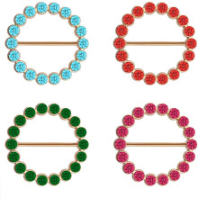 (Multicolour, -) 4 Pack Scarf Ring Clip, Fashionable Clothing Clip for Loose T-Shirt & Blouses