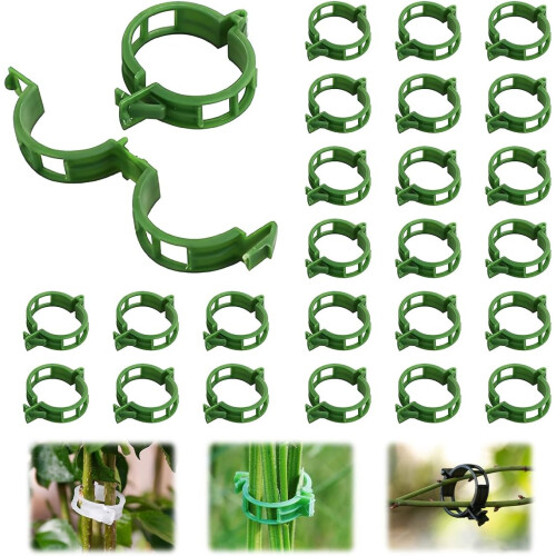(Green, -) Κλιπ στήριξης φυτών 100 τεμ., επαναχρησιμοποιήσιμα - Για αναρριχητικά φυτά