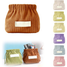 (Coffee, -) Organizador Mini Elástico para Tira de Cabelo Corduroy, Pequeno para Viagem