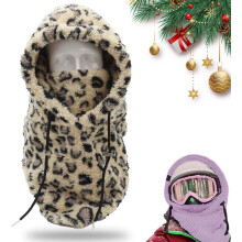 (Leopard Print, One Size) Passamontagna Sherpa, cappello termico e sciarpa invernale