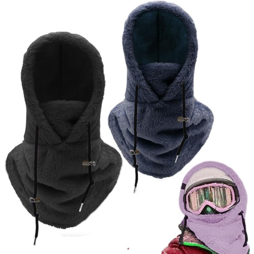 (D Set, One Size) Passamontagna Sherpa, cappello termico e sciarpa invernale