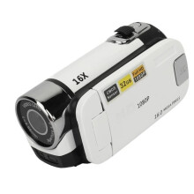 Caméra vidéo numérique VBESTLIFE D90 1080p 16 MP, écran rotatif 2,4 pouces, blanche