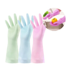 Set van 3 paar antislip rubberen afwashandschoenen voor het schoonmaken van huishoudelijke artikelen