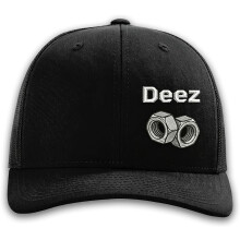 (Black, -) Deez Nuts hauska brodeerattu snapback hattu, sarkastinen trucker mieskorkki
