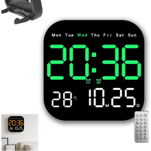 (Green, -) Reloj digital multifunción LED, alarma fecha temperatura brillo auto